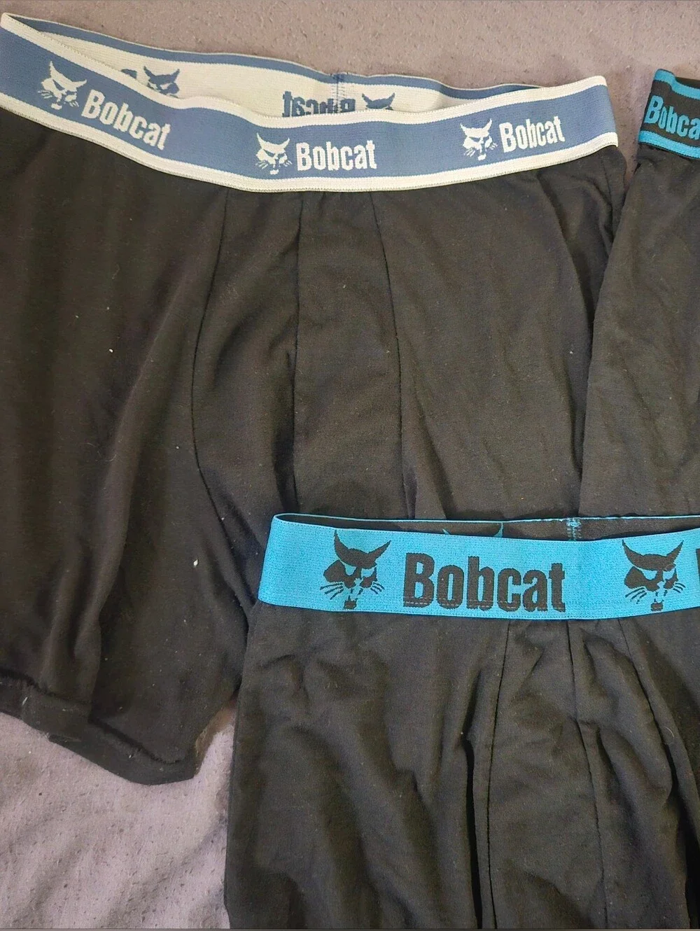 Men's Black Boxer Briefs with Blue Waistband - 3 Pack